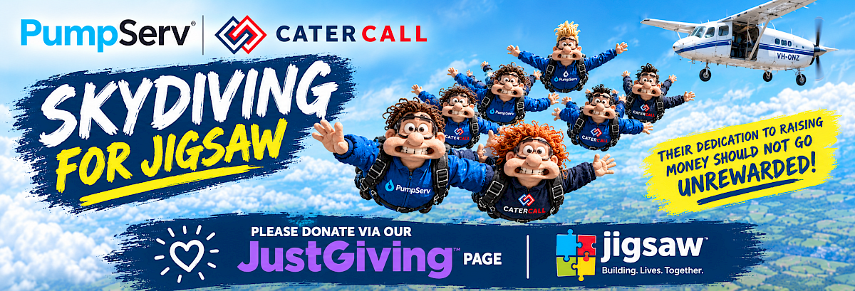 Taking Fundraising to New Heights: PumpServ Team Takes on 12,000-Foot Skydive for Jigsaw Trust